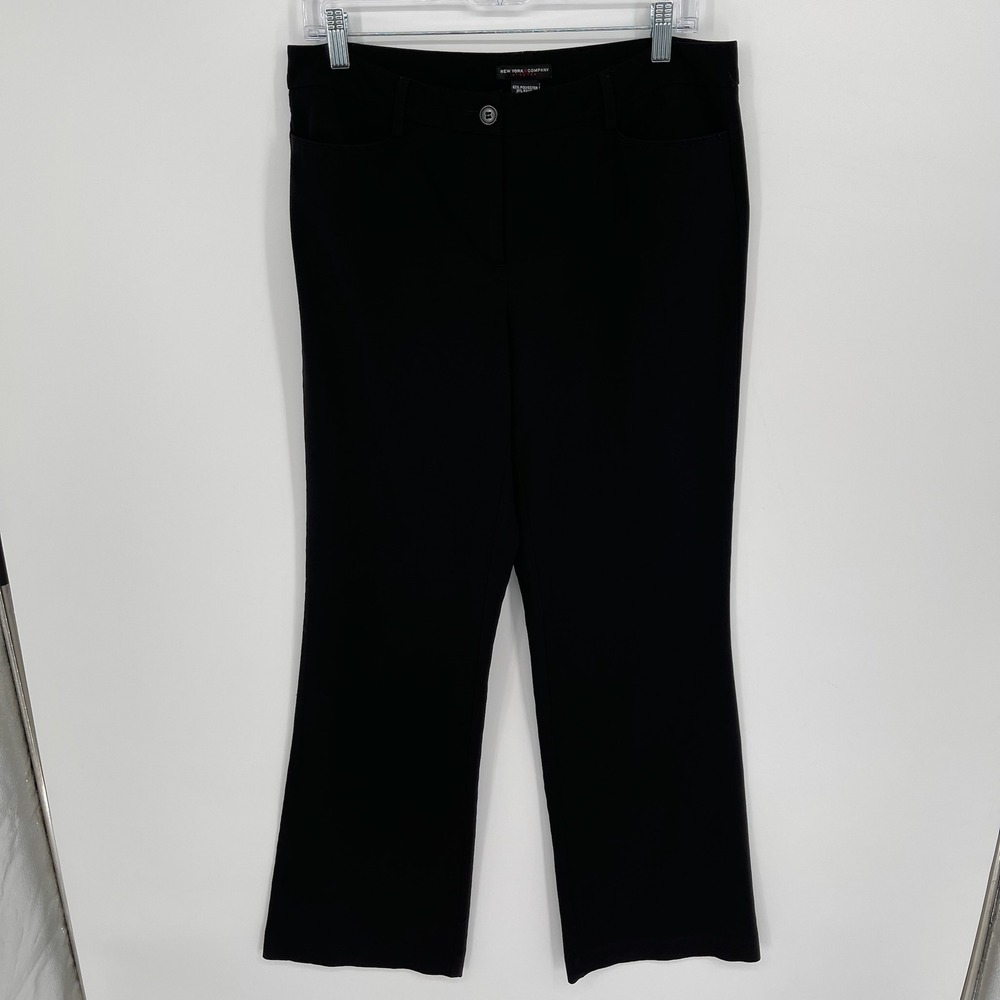 New York & Company Women's Black Stretch Bootcut Trouser Dress Pants 10 Tall